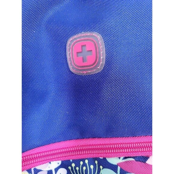 Swiss Gear Backpack Blue, Pink Floral Dragonfly Butterflies Disney Girl Style - Picture 3 of 12